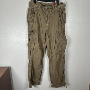 American Eagle Vintage Paratrooper Military Cargo Pants Y2K Mens 34x34 Khaki